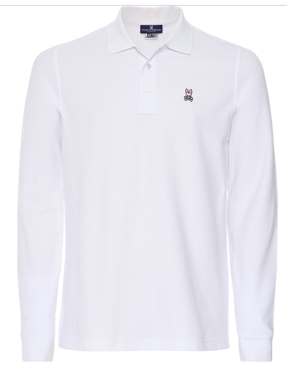Psycho Bunny Jackson Men's XXL (8) Logo Long Sleeve White Polo Shirt